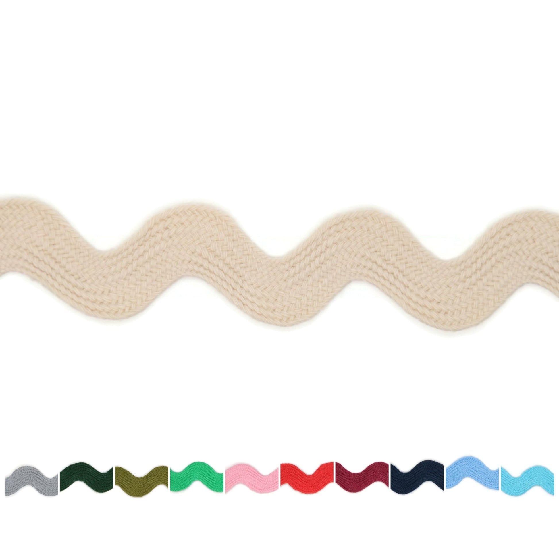 Cotton RIC Rac Trim - 3/4 Inch - 27 Yards - Wave Bending Fringe Trim Cotton Lace Ribbon RIC Rac Trim for Sewing Clothes Gift Wrapping Home Party Decoration CTR0212, Gray