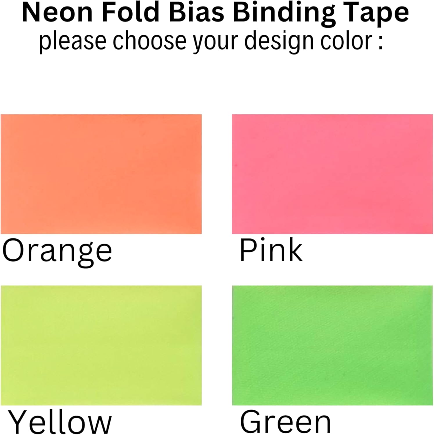 Fold Neon Bias Binding Tape - 99+ Colors - 3/4 Inches Wide - 27 Yards - Fold Neon Binding Bias Ribbon Fabric Piping Bias Binding Tape for Sewing Clothing DIY Orange D100