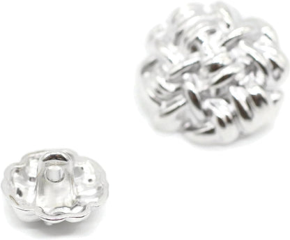 Wrinkle Silver Metal Shank Buttons - 12 Pcs - 2 Size Options - Luxury Wrinkle Round Wave Metal Shank Buttons for Men Women Blazer Coat Uniform Shirt Suit and Jacket Sewing Craft DIY B4242…