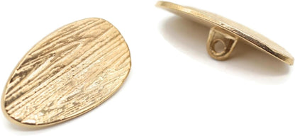 Gold Metal Shank Buttons - 12 Pcs - 3 Size Options - Wooden Look Metal Shank Buttons for Men Women Blazer Coat Uniform Shirt Suit and Jacket Sewing Craft DIY N2903