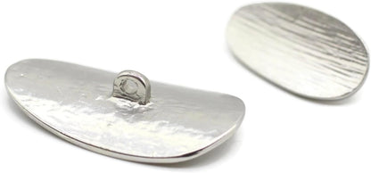 Silver Metal Shank Buttons - 12 Pcs - 3 Size Options - Wooden Look Metal Shank Buttons for Men Women Blazer Coat Uniform Shirt Suit and Jacket Sewing Craft DIY N3002