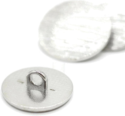 Silver Metal Shank Buttons - 12 Pcs - 4 Size Options - Striped Round Metal Shank Buttons for Men Women Blazer Coat Uniform Shirt Suit and Jacket Sewing Craft DIY N8501