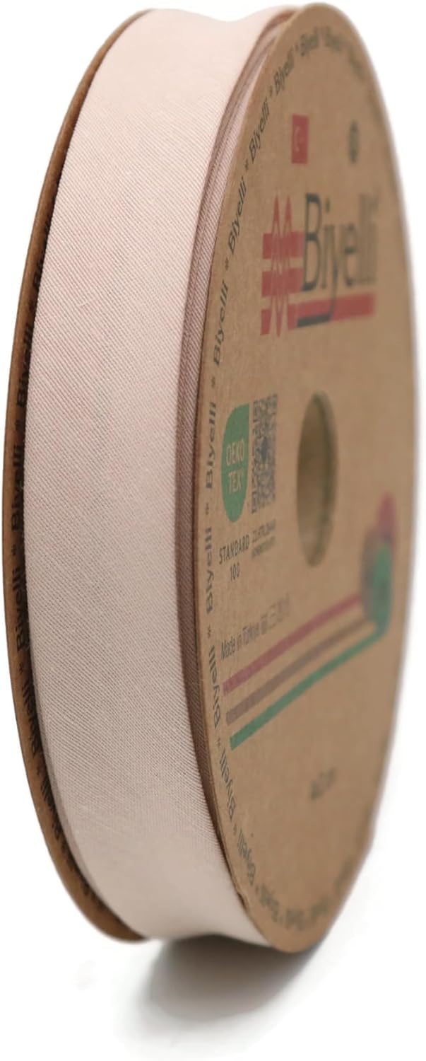 Cotton Fold Bias Tape - 3/4 Inches (20mm) Wide - 27 Yards - 65+ Colors - Single Fold Cotton Fold Bias Binding Tape for Sewing Clothing DIY (30. Tan) D30