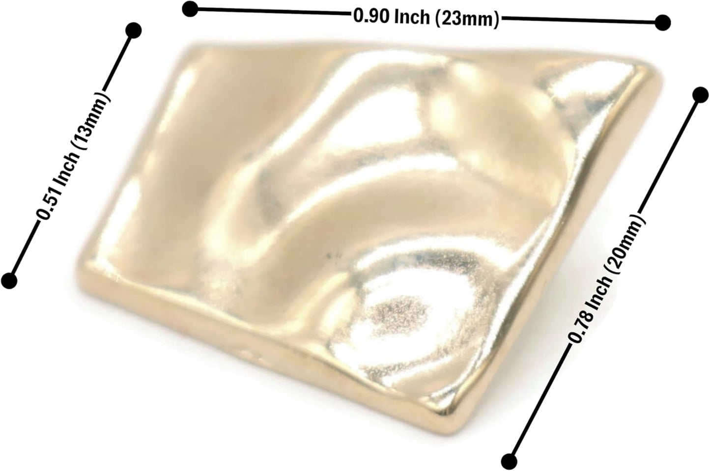 Gold Metal Shank Buttons - 12 Pcs - Wavy Irregular Metal Shank Buttons Large for Men Women Blazer Coat Uniform Shirt Suit and Jacket Sewing Craft DIY EM15301