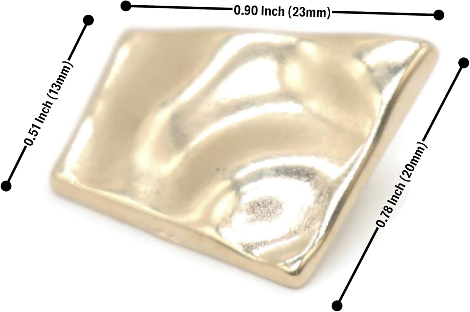 Gold Metal Shank Buttons - 12 Pcs - Wavy Irregular Metal Shank Buttons Large for Men Women Blazer Coat Uniform Shirt Suit and Jacket Sewing Craft DIY EM15301