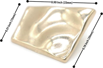 Gold Metal Shank Buttons - 12 Pcs - Wavy Irregular Metal Shank Buttons Large for Men Women Blazer Coat Uniform Shirt Suit and Jacket Sewing Craft DIY EM15301