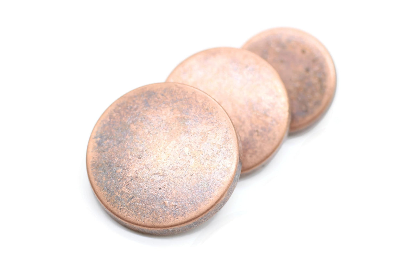 Flat Antique Copper Metal Shank Buttons - 12 Pcs - 4 Size Options - Luxury Flat Round Wave Metal Shank Buttons for Men Women Blazer Coat Uniform Shirt Suit and Jacket Sewing Craft DIY N22804