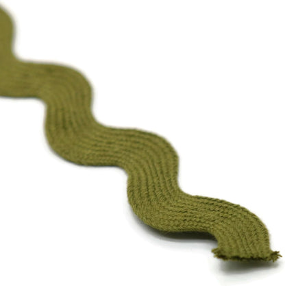 Cotton RIC Rac Trim - 3/4 Inch - 27 Yards - Wave Bending Fringe Trim Cotton Lace Ribbon RIC Rac Trim for Sewing Clothes Gift Wrapping Home Party Decoration CTR0205, Sage Green