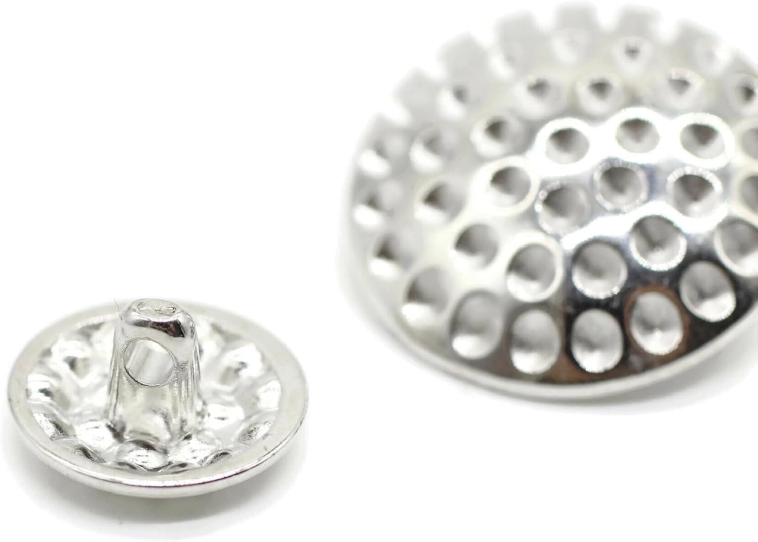 Flat Silver Metal Shank Buttons - 12 Pcs - 2 Size Options - Stone Nest Flat Round Wave Metal Shank Buttons for Men Women Blazer Coat Uniform Shirt Suit and Jacket Sewing Craft DIY N9101