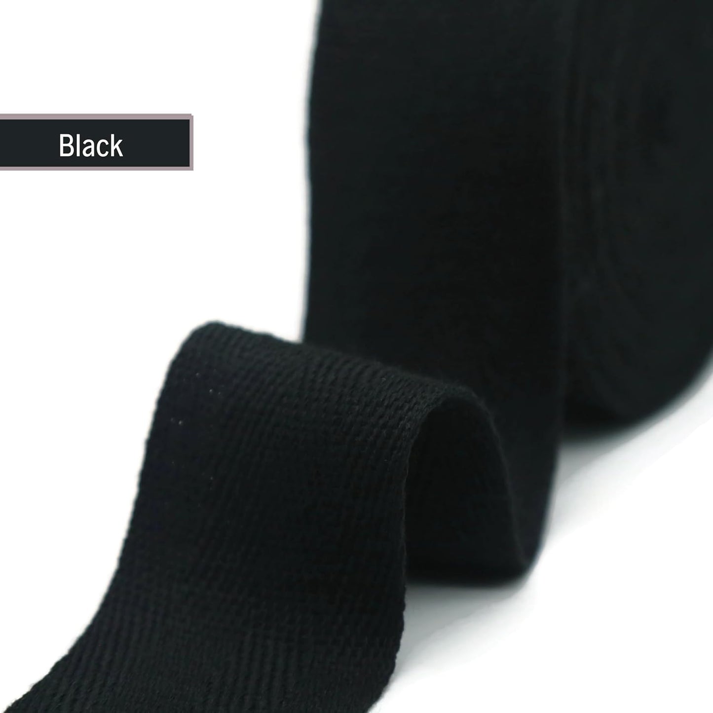 Cotton Twill Tape 1" & 1.5" & 2" - 10 Yards - 50+ Colors -%100 Natural Cotton 1 Inch 1.5 Inch 2 Inch Herringbone Bias Binding Cotton Tape Trim for Sewing Wrapping Craft DIY Black 10514