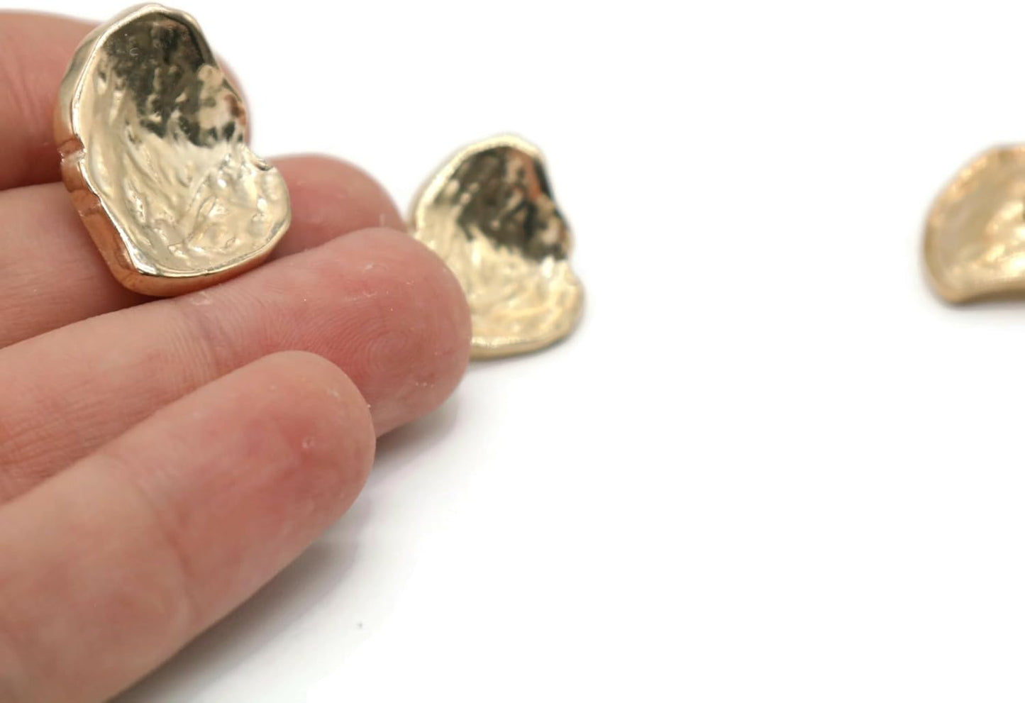 Gold Metal Shank Buttons - 12 Pcs - 3 Size Options - Irregular Metal Shank Buttons Large for Men Women Blazer Coat Uniform Shirt Suit and Jacket Sewing Craft DIY N15403