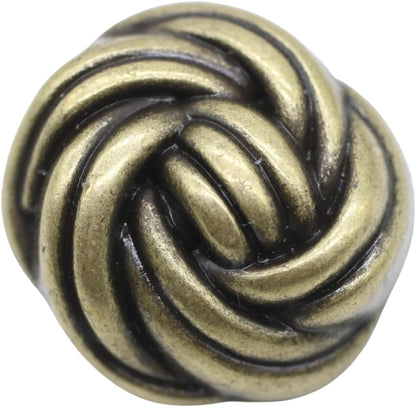 Floral Bronze Metal Shank Buttons - 12 Pcs - 3 Size Options - Luxury Floral Round Wave Metal Shank Buttons for Men Women Blazer Coat Uniform Shirt Suit and Jacket Sewing Craft DIY N19003