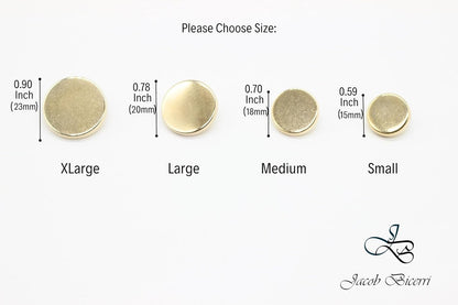 Flat Gold Metal Shank Buttons - 12 Pcs - 4 Size Options - Luxury Flat Round Wave Metal Shank Buttons for Men Women Blazer Coat Uniform Shirt Suit and Jacket Sewing Craft DIY FL4233