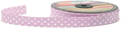 Cotton Fold Bias Binding Tape - 3/4 Inches (20mm) Wide - 27 Yards - Polka Dots Single Fold Cotton Fold Bias Binding Tape for Sewing Clothing DIY Pink A13