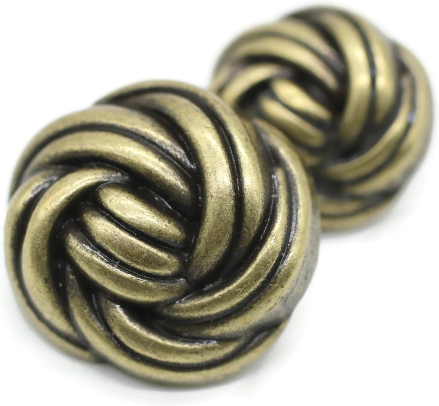 Floral Bronze Metal Shank Buttons - 12 Pcs - 3 Size Options - Luxury Floral Round Wave Metal Shank Buttons for Men Women Blazer Coat Uniform Shirt Suit and Jacket Sewing Craft DIY N19003