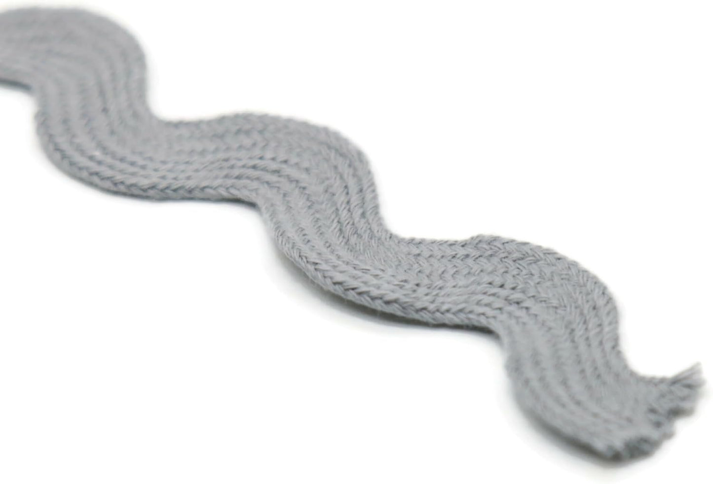 Cotton RIC Rac Trim - 3/4 Inch - 27 Yards - Wave Bending Fringe Trim Cotton Lace Ribbon RIC Rac Trim for Sewing Clothes Gift Wrapping Home Party Decoration CTR0212, Gray