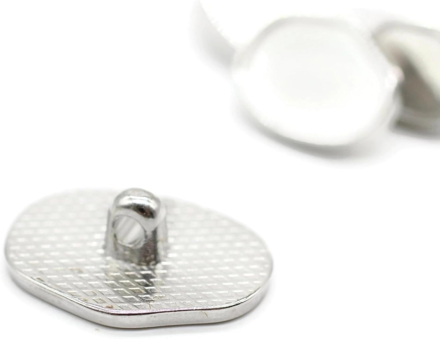 Flat Silver Metal Shank Buttons - 12 Pcs - 4 Size Options - Luxury Flat Round Wave Metal Shank Buttons for Men Women Blazer Coat Uniform Shirt Suit and Jacket Sewing Craft DIY N8601