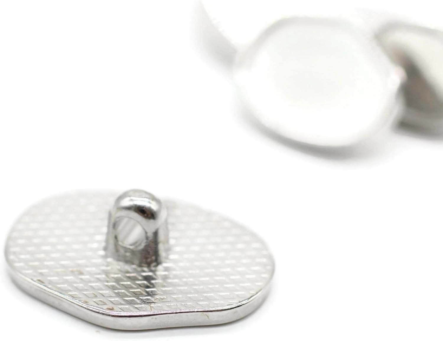 Flat Silver Metal Shank Buttons - 12 Pcs - 4 Size Options - Luxury Flat Round Wave Metal Shank Buttons for Men Women Blazer Coat Uniform Shirt Suit and Jacket Sewing Craft DIY N8601