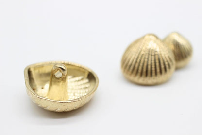 Sea Shell Gold Metal Shank Buttons - 12 Pcs - 3 Size Options - Luxury Sea Shell Metal Shank Buttons for Men Women Blazer Coat Uniform Shirt Suit and Jacket Sewing Craft DIY SHL9831…