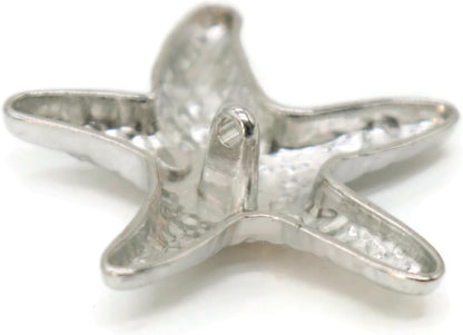 Starfish Silver Metal Shank Buttons - 6 Pcs - Double Large Metal Shank Buttons Sea Star for Men Women Blazer Coat Uniform Shirt Suit and Jacket Sewing Craft DIY N15802