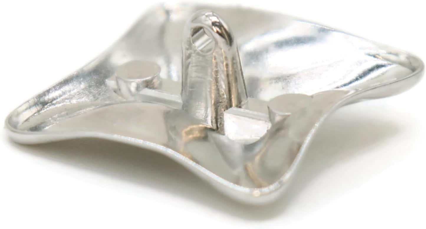 Silver Metal Shank Buttons - 12 Pcs - Wavy Irregular Metal Shank Buttons Large for Men Women Blazer Coat Uniform Shirt Suit and Jacket Sewing Craft DIY EM15901