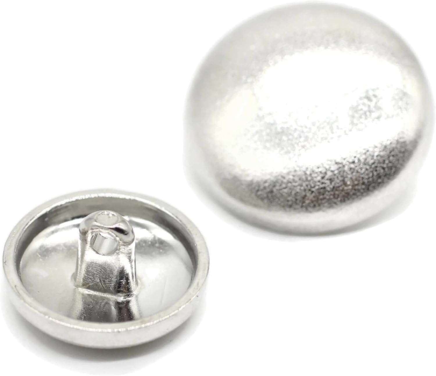 Flat Silver Metal Shank Buttons - 12 Pcs - 2 Size Options - Luxury Flat Round Wave Metal Shank Buttons for Men Women Blazer Coat Uniform Shirt Suit and Jacket Sewing Craft DIY N10001