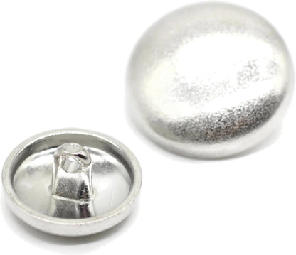 Silver Metal Shank Buttons - 12 Pcs - 2 Size Options - Luxury Flat Round Wave Metal Shank Buttons for Men Women Blazer Coat Uniform Shirt Suit and Jacket Sewing Craft DIY N10002