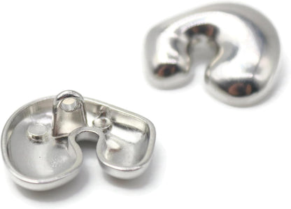 Silver Metal Shank Buttons - 12 Pcs - 4 Size Options - Twinkle Oval Irregular Metal Shank Buttons Silver for Men Women Blazer Coat Uniform Shirt Suit and Jacket Sewing Craft DIY EM0701