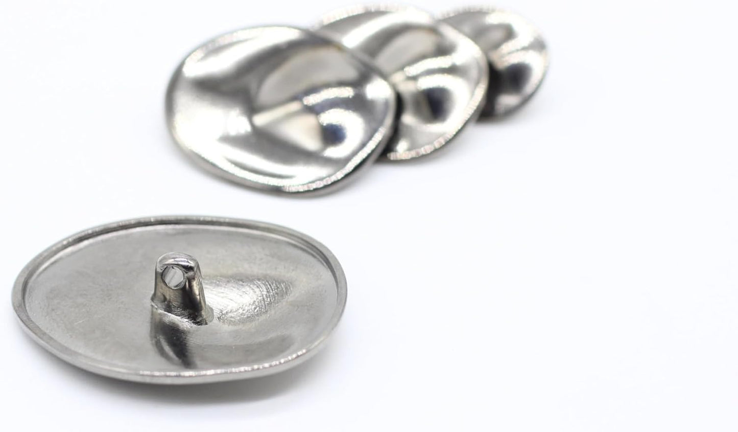 Black Wrinkle Metal Shank Buttons - 48Pcs - 4 Size Options - Luxury Wrinkle Round Wave Metal Shank Buttons for Men Women Blazer Coat Uniform Shirt Suit and Jacket Sewing Craft DIY G225248