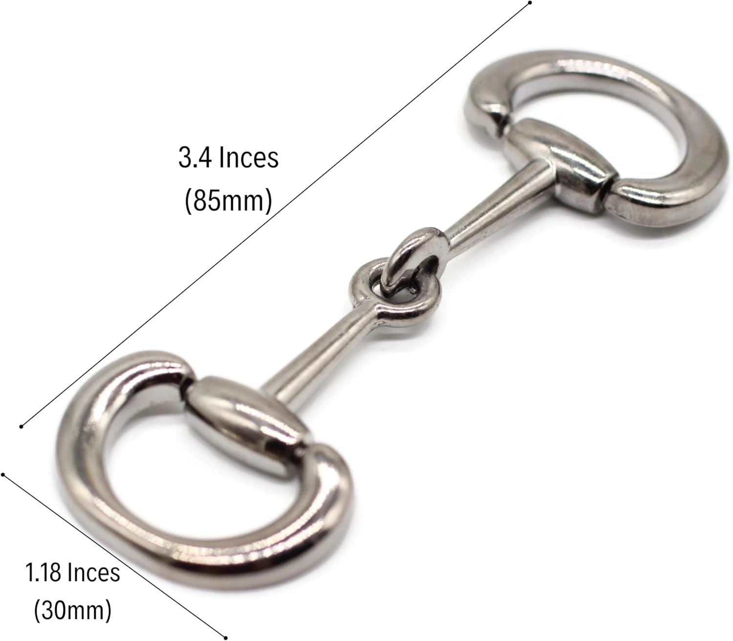 3.4 Inch (85mm) Black Zinc Alloy Metal Shoe Buckle - 2 Pcs - Vintage, Western Style