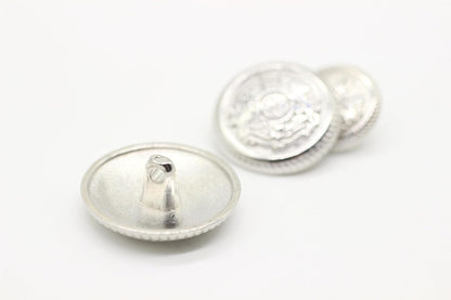 Kingdom Silver Metal Shank Buttons - 12 Pcs - 4 Size Options - Luxury Twin Lion Crown Metal Shank Buttons for Men Women Blazer Coat Uniform Shirt Suit and Jacket Sewing Craft DIY G5243…