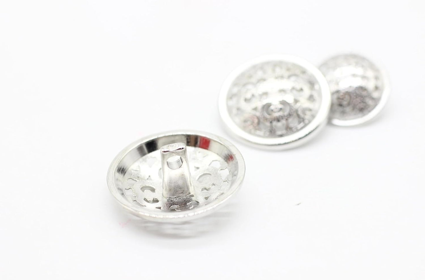 Baroque Silver Metal Shank Buttons - 12 Pcs - 3 Size Options - Luxury Baroque Round Wave Metal Shank Buttons for Men Women Blazer Coat Uniform Shirt Suit and Jacket Sewing Craft DIY BR5232…