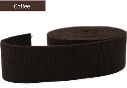 2" & 1.5'' & 1" Cotton Webbing - 5 Yards - 50+ Colors -%100 Natural Cotton - Turkish Woven - Heavy Duty1 Inch 1.5 Inch 2 Inch Canvas Webbing for Sewing Straps Bags Climbing Indoors Craft DIY 11505…
