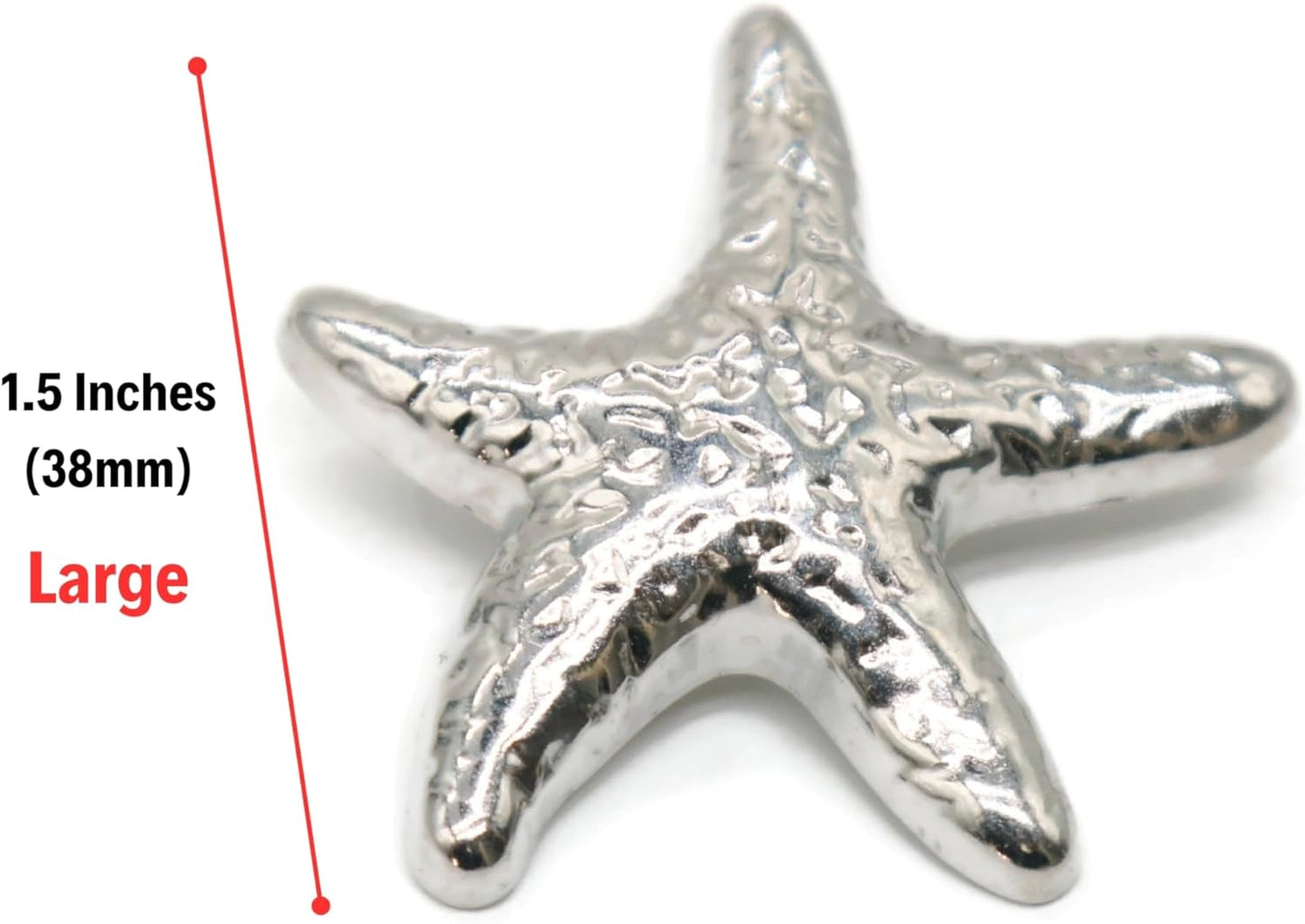 Starfish Silver Metal Shank Buttons - 6 Pcs - Double Large Metal Shank Buttons Sea Star for Men Women Blazer Coat Uniform Shirt Suit and Jacket Sewing Craft DIY N15802
