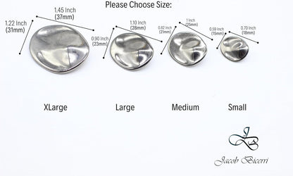 Black Wrinkle Metal Shank Buttons - 48Pcs - 4 Size Options - Luxury Wrinkle Round Wave Metal Shank Buttons for Men Women Blazer Coat Uniform Shirt Suit and Jacket Sewing Craft DIY G225248