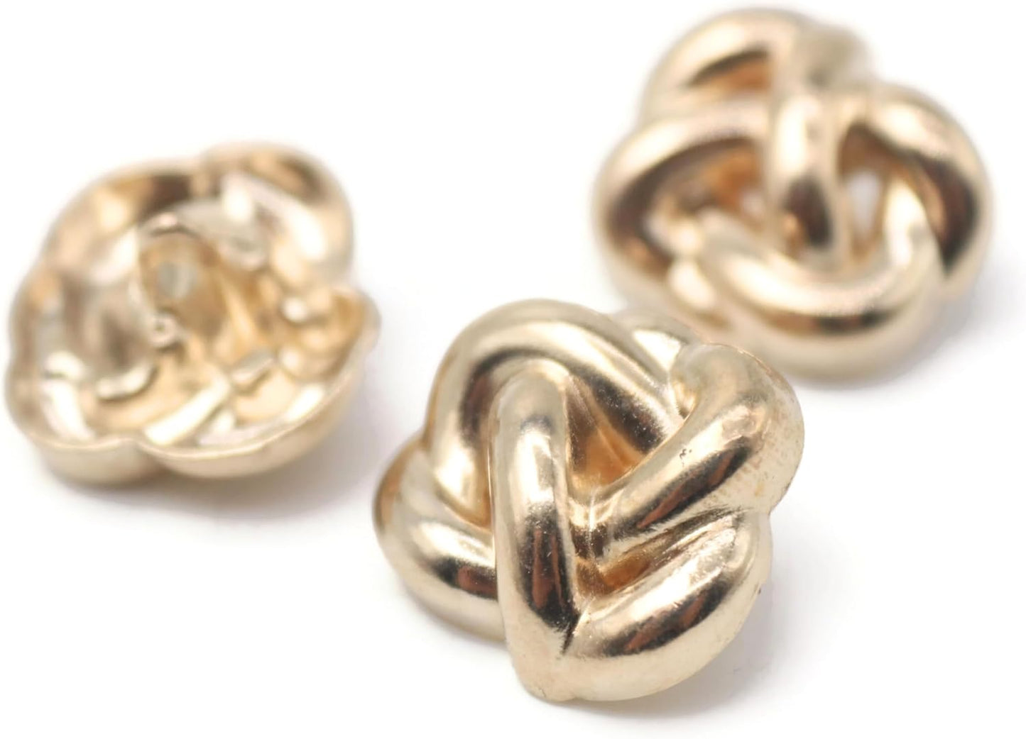 Knot Gold Metal Shank Buttons - 12 Pcs - 4 Size Options - Knot Irregular Metal Shank Buttons for Men Women Blazer Coat Uniform Shirt Suit and Jacket Sewing Craft DIY EM0402