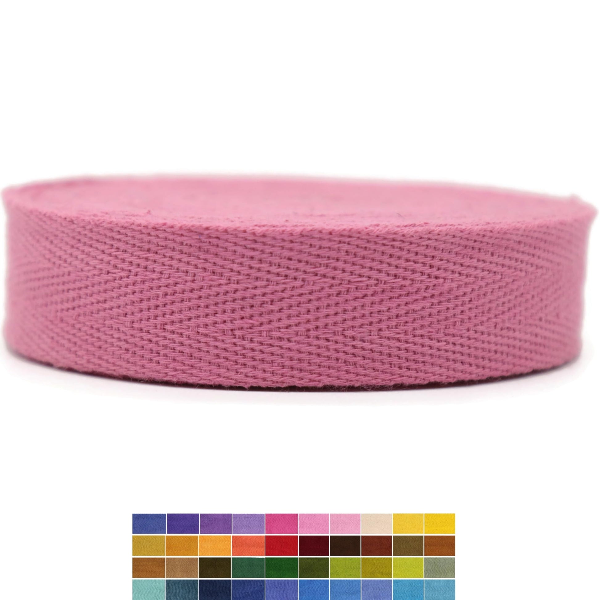 100% Natural Cotton Herringbone Bias Binding - 2" & 1.5" & 1.18'' Cotton Twill Tape - 10 Yards - 50+ Colors - Herringbone Tape Trim for Sewing, Wrapping, Craft, DIY - 10205 (Flamingo)