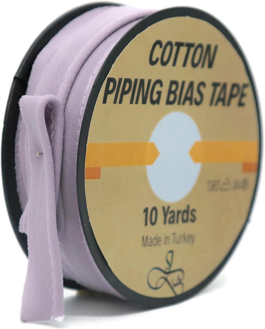 Piping Trim Bias Tape with Cord - 10 Yards - 65+ Colors - 1/2 Inch Decorative Sewing Trim for Upholstery Cushions Home Décor Crafting Clothing - Durable Cotton - Mauve ID37