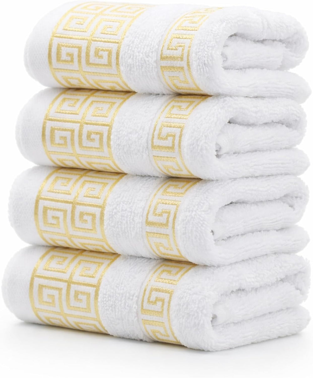 Greek Key Washcloth Set of 4 — White