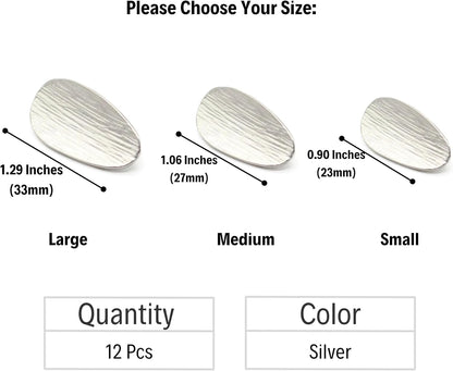 Silver Metal Shank Buttons - 12 Pcs - 3 Size Options - Wooden Look Metal Shank Buttons for Men Women Blazer Coat Uniform Shirt Suit and Jacket Sewing Craft DIY N3002