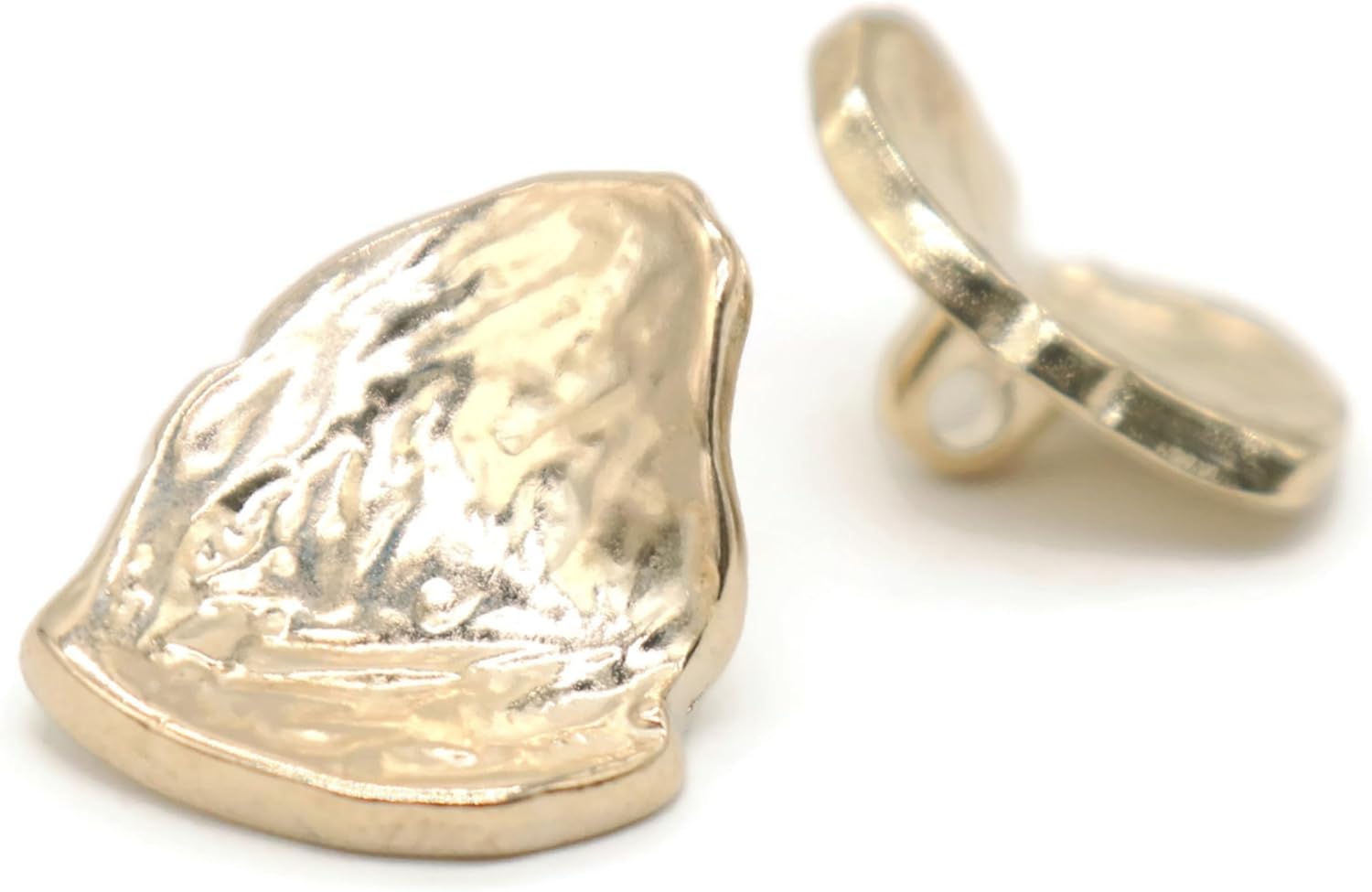 Gold Metal Shank Buttons - 12 Pcs - 3 Size Options - Irregular Metal Shank Buttons Large for Men Women Blazer Coat Uniform Shirt Suit and Jacket Sewing Craft DIY N15403