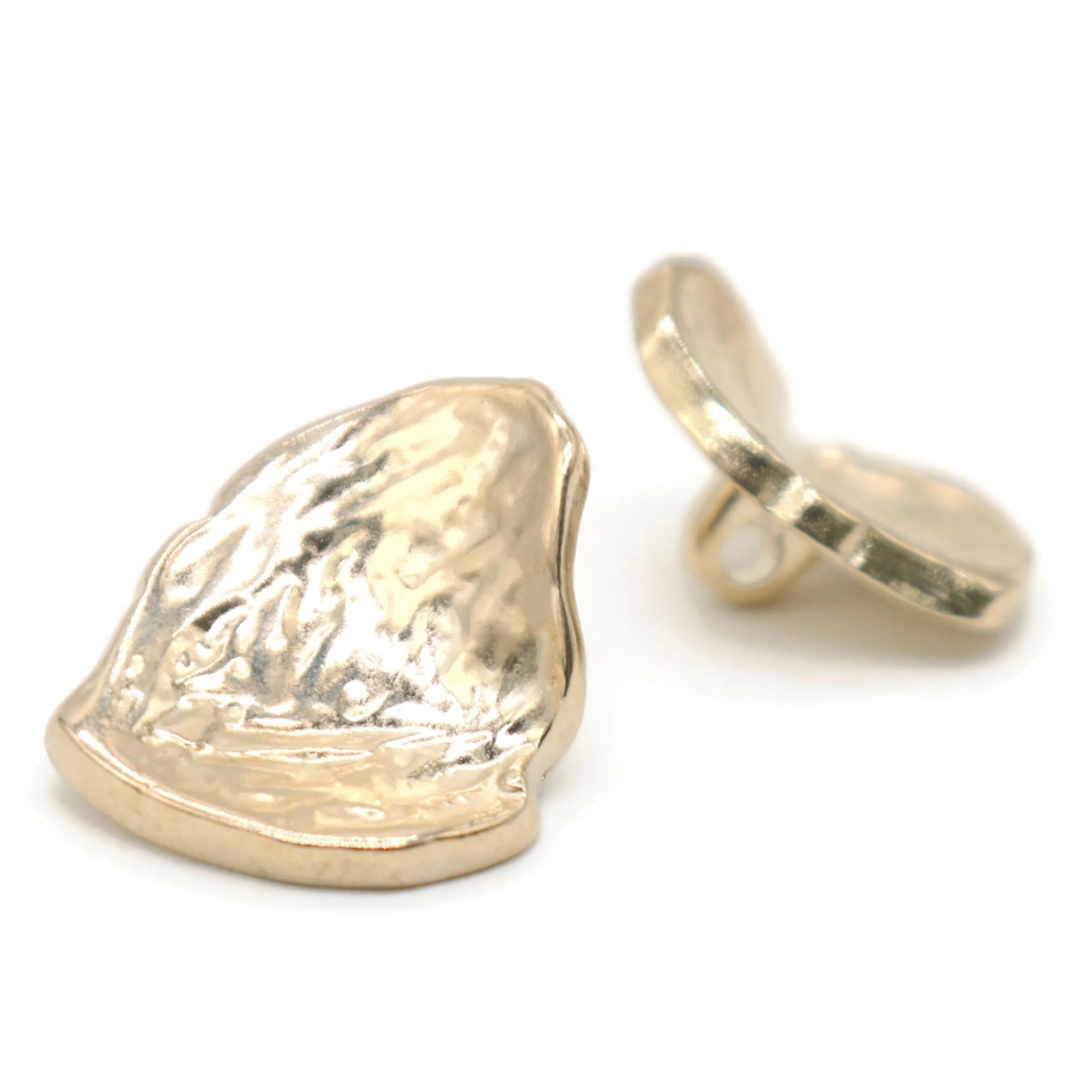 Gold Metal Shank Buttons - 12 Pcs - 3 Size Options - Irregular Metal Shank Buttons Large for Men Women Blazer Coat Uniform Shirt Suit and Jacket Sewing Craft DIY N15403