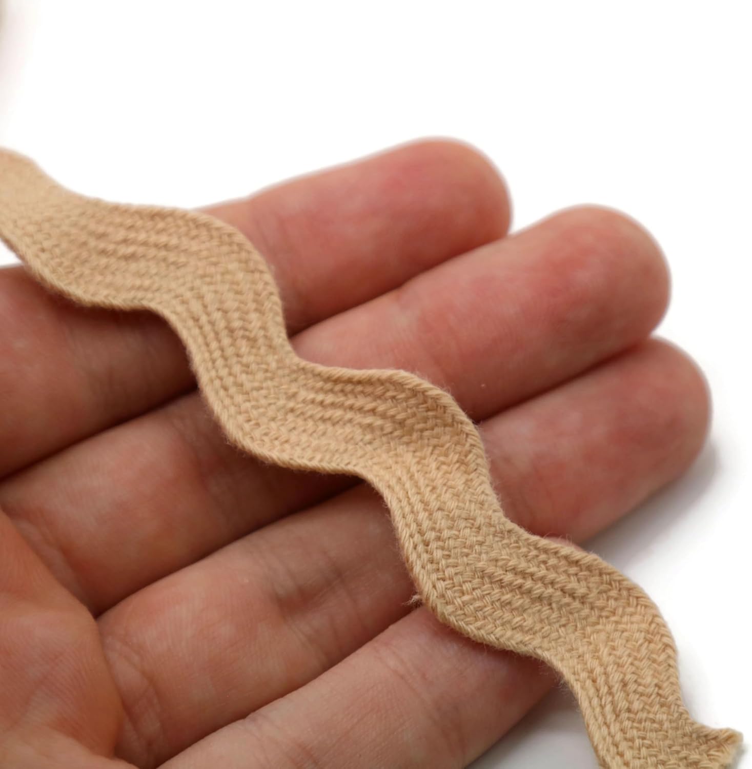 Cotton RIC Rac Trim - 3/4 Inch - 5 Yards - Wave Bending Fringe Lace Ribbon for Sewing Clothes, Gift Wrapping, Home Party Decoration CTR02125