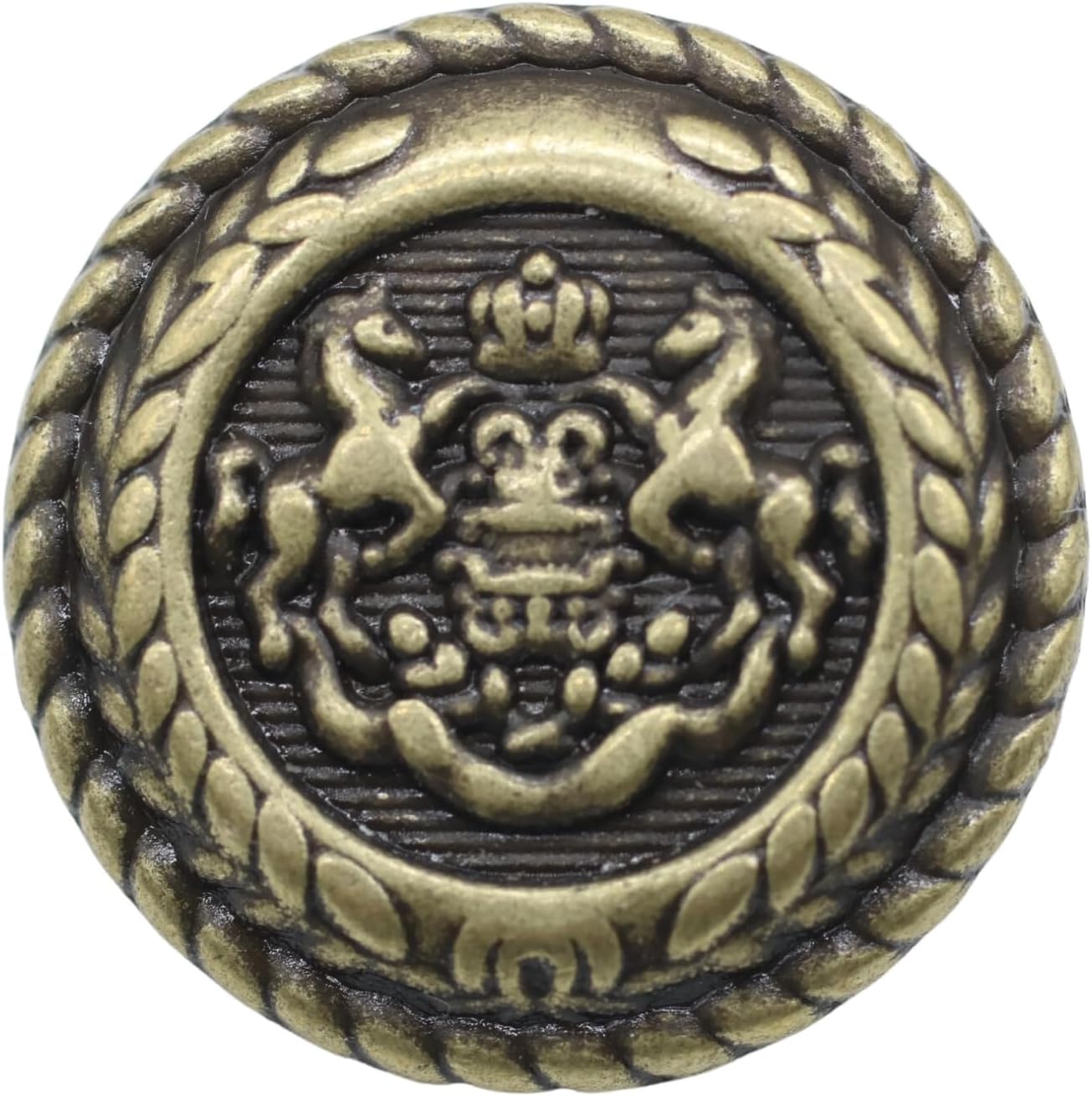 Bronze Metal Shank Buttons - 12 Pcs - 3 Size Options - The Horse of Kingdom Round Metal Shank Buttons for Men Women Blazer Coat Uniform Shirt Suit and Jacket Sewing Craft DIY N16803