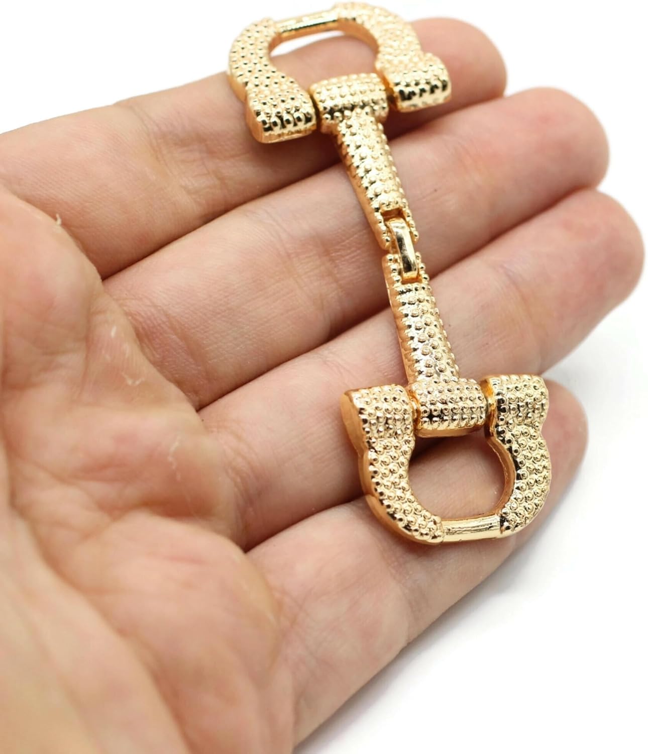 Metal Shoe Buckle - 2.75 Inch (70mm) - 2 Pcs - Gold Metal Shoe Buckle Shoelace Clips Metal Hinged Equestrian Buckles For Craft & Sewing Project BG0202