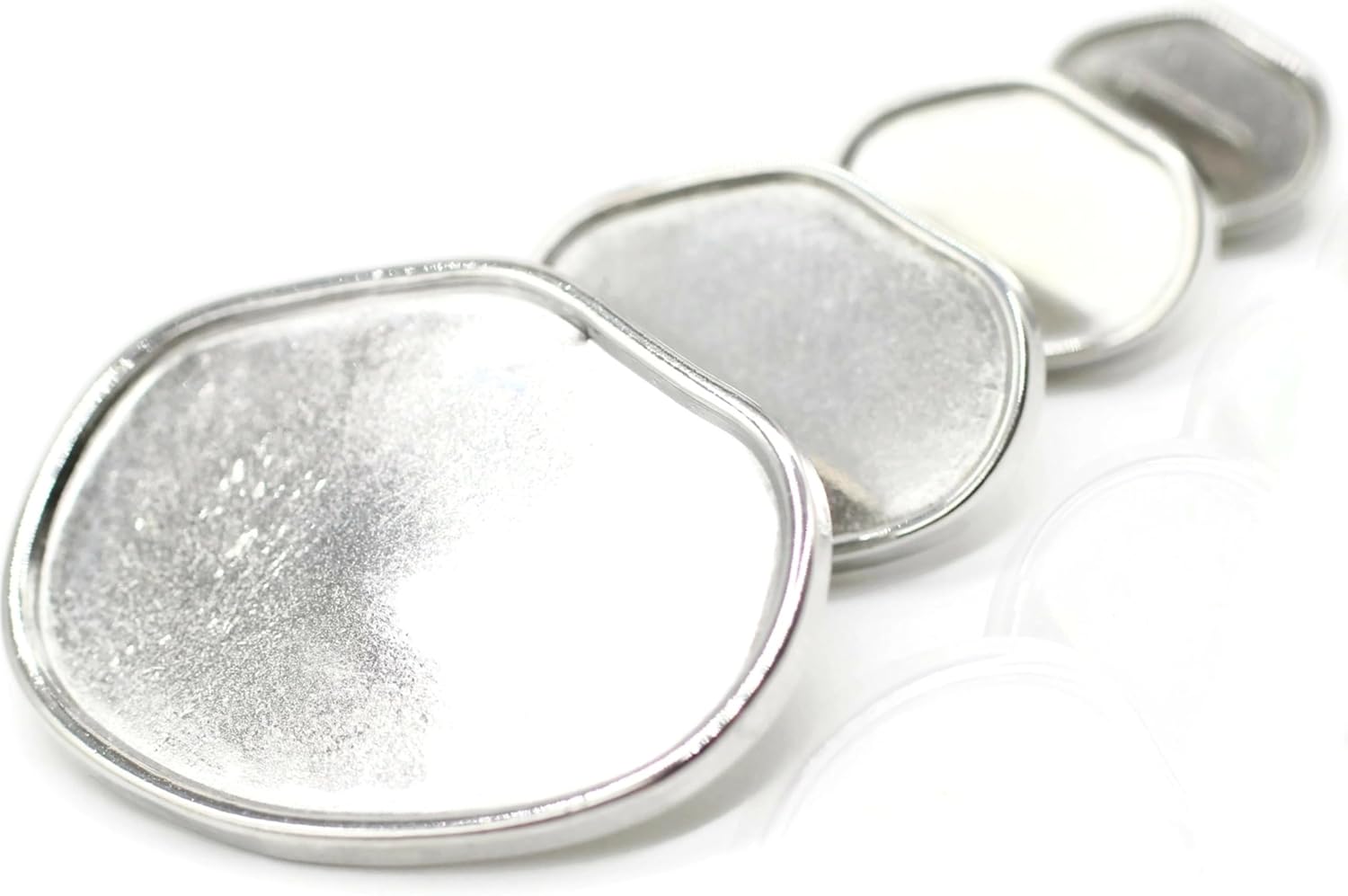 Flat Silver Metal Shank Buttons - 12 Pcs - 4 Size Options - Luxury Flat Round Wave Metal Shank Buttons for Men Women Blazer Coat Uniform Shirt Suit and Jacket Sewing Craft DIY N8601