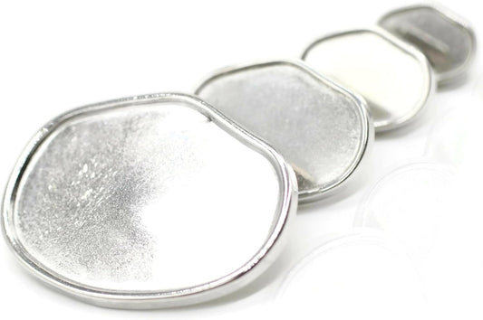 Flat Silver Metal Shank Buttons - 12 Pcs - 4 Size Options - Luxury Flat Round Wave Metal Shank Buttons for Men Women Blazer Coat Uniform Shirt Suit and Jacket Sewing Craft DIY N8601