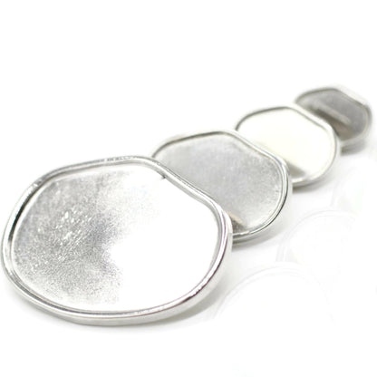 Flat Silver Metal Shank Buttons - 12 Pcs - 4 Size Options - Luxury Flat Round Wave Metal Shank Buttons for Men Women Blazer Coat Uniform Shirt Suit and Jacket Sewing Craft DIY N8601