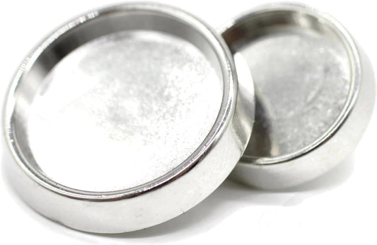 Flat Silver Metal Shank Buttons - 12 Pcs - 2 Size Options - Luxury Flat Round Wave Metal Shank Buttons for Men Women Blazer Coat Uniform Shirt Suit and Jacket Sewing Craft DIY N9001