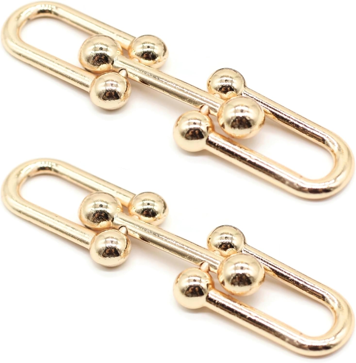 Metal Shoe Buckle - 3.1 Inch (80mm) - 2 Pcs - Gold Metal Shoe Buckle Shoelace Clips Metal Hinged Equestrian Buckles For Craft & Sewing Project BG1602